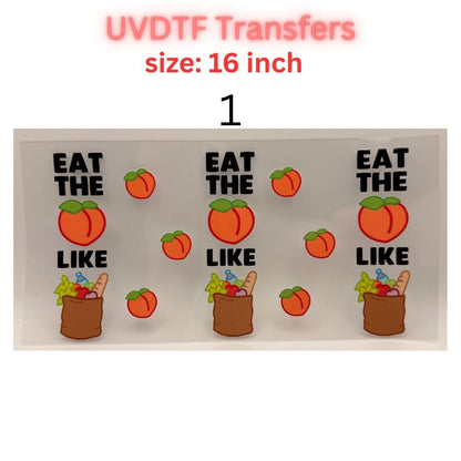 Funny Peach Grocery UV DTF Transfer – 16 Inch