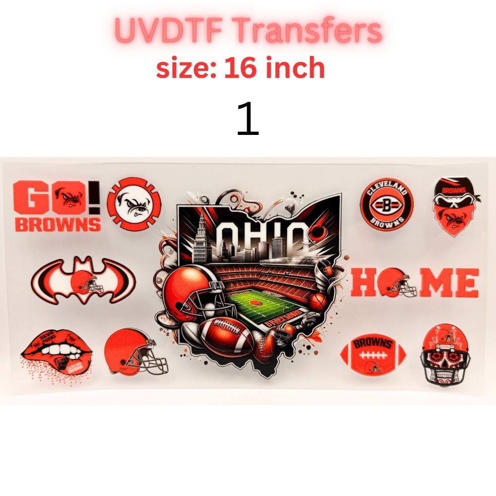 Football Team Inspired UVDTF Cup Wrap | 16oz Libbey Glass Transfer | Sports Fan Tumbler Wrap | Game Day Cup Decal | Football Lover Gift