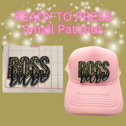 Ready to Press Small Patches – “Boss Babe” & “Well Sheeyit” Script Patches