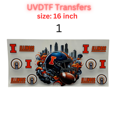 Football Helmet City Vibes UV DTF Transfer Sheet – 16 Inch | Game Day Inspired Designs