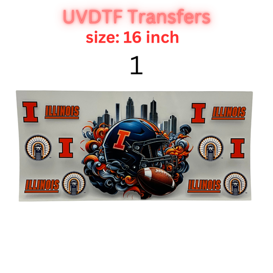 Football Helmet City Vibes UV DTF Transfer Sheet – 16 Inch | Game Day Inspired Designs