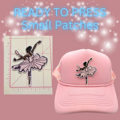 💗✨ Ready to Press Small Patches – Dance & Ballet Embroidered Designs