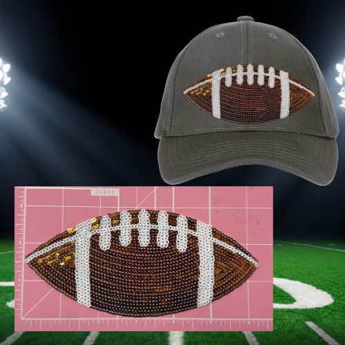 Game Day Sequin Sports Patches – Ready to Press Small Football & Baseball Iron-On Appliqués