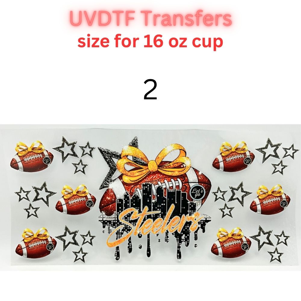 Sports Fan Inspired UV DTF Cup Wrap for 16 oz Glass Can | Football Fan Transfer Decal | Waterproof Permanent Cup Sticker | Multiple Styles
