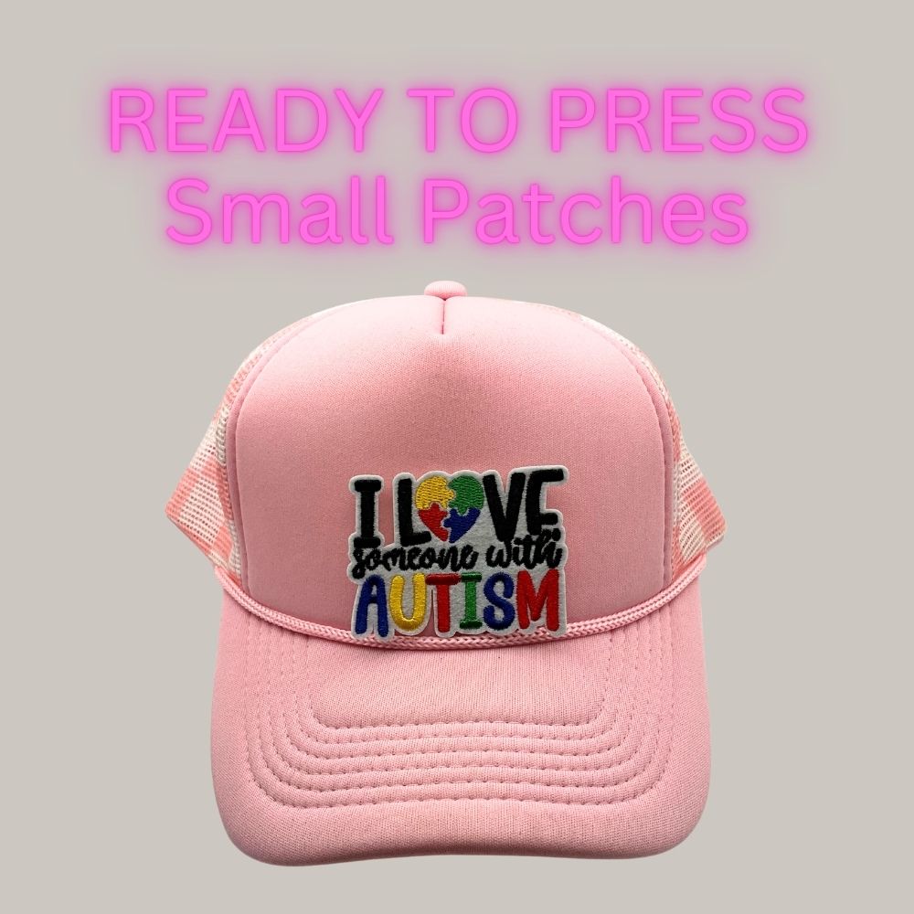 Ready to Press Autism Awareness Patches – Small Puzzle & Inspirational Heat Press Patches for Hats, Shirts & Accessories