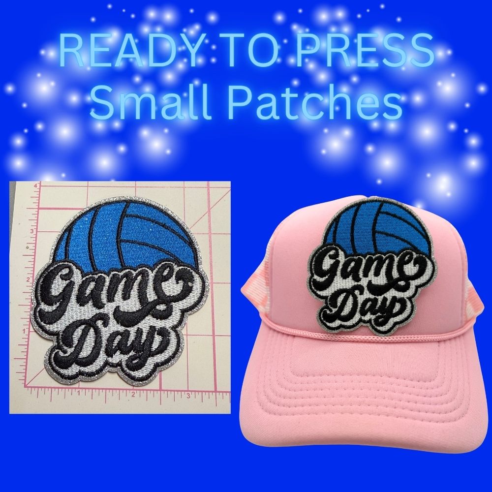 🏐✨ Ready to Press Small Patches – Volleyball Embroidered Designs