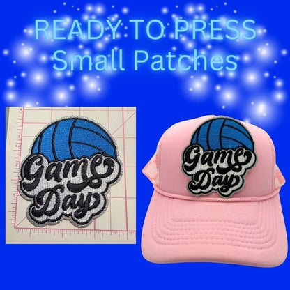 🏐✨ Ready to Press Small Patches – Volleyball Embroidered Designs