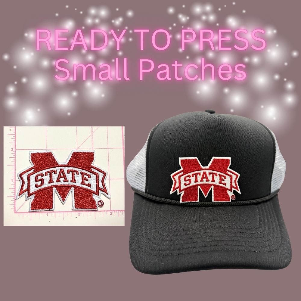 🏈 Ready to Press Small Patches – College Team Inspired Embroidered Designs