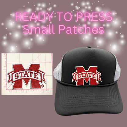 🏈 Ready to Press Small Patches – College Team Inspired Embroidered Designs