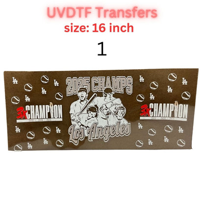 Baseball Game Day UV DTF Transfer Sheet – 16 Inch | Blue & White Sports Inspired Wraps
