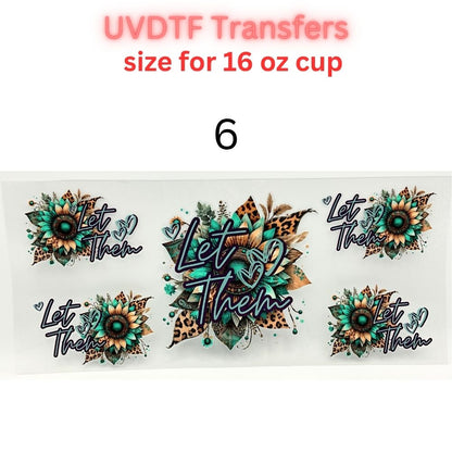 UV DTF Cup Wraps – 16 oz - Jesus & Iced Coffee, Roasted Corn, Floral Owl, Mystic Crystal Ball, Cows