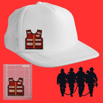 Firefighter Patches – Ready to Press Small Iron-On Embroidery Appliques (Fire Truck, Helmet, Flames & More)