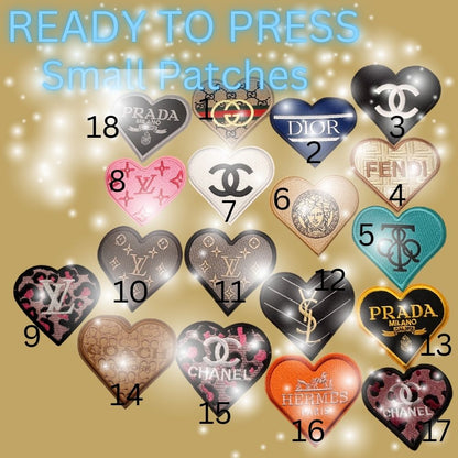 Heart Patches – Ready to Press | Small Patches