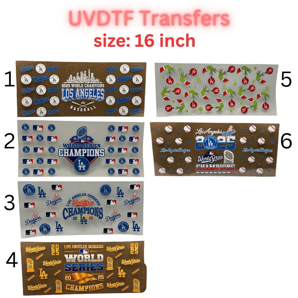 Baseball Championship UV DTF Transfer Sheet – 16 Inch | Blue & Gold Game Day Inspired Wraps