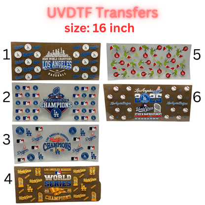 Baseball Championship UV DTF Transfer Sheet – 16 Inch | Blue & Gold Game Day Inspired Wraps