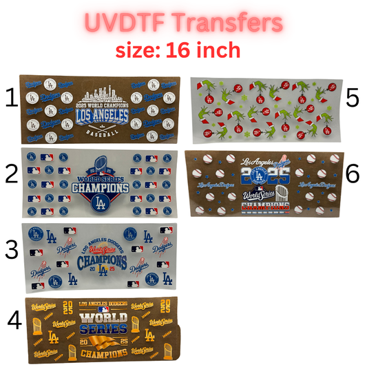 Baseball Championship UV DTF Transfer Sheet – 16 Inch | Blue & Gold Game Day Inspired Wraps