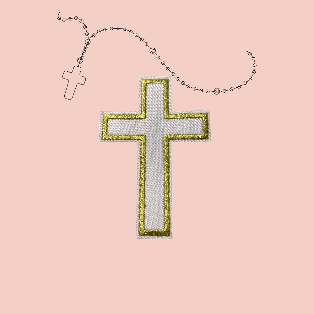 ✝️ Cross Embroidered Patches – Ready to Press Small Iron-On Appliqués | Christian Faith Hat, Jacket & Clothing Patch