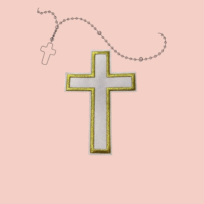 ✝️ Cross Embroidered Patches – Ready to Press Small Iron-On Appliqués | Christian Faith Hat, Jacket & Clothing Patch