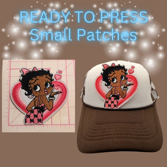 READY TO PRESS Fashion Girl Embroidered Patches – Small Size