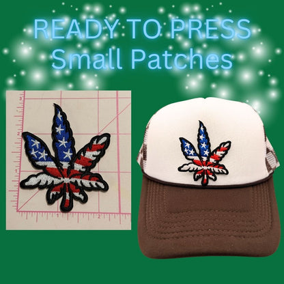 🌿 READY TO PRESS – Leaf Embroidered Patches (Small) 🌿