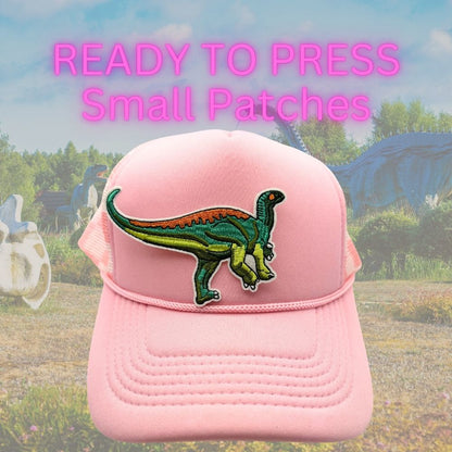 Ready to Press Dinosaur Patches – Cute Embroidered Heat Press Patches for Hats, Kids Shirts & DIY Apparel