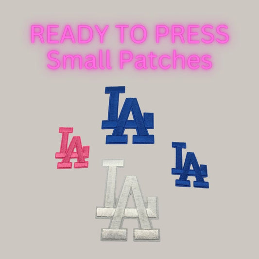 Ready to Press Small L.A. Letter Patches – Embroidered Heat Press Letters for Hats, Shirts & DIY Apparel (Multiple Colors & Sizes)