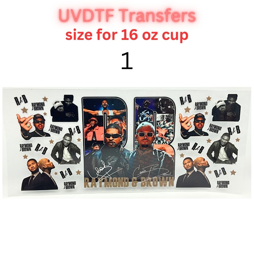 R&B Music Inspired UV DTF Cup Wrap | 16oz & 40oz Tumbler Transfer | Retro Hip Hop & R&B Singer Aesthetic