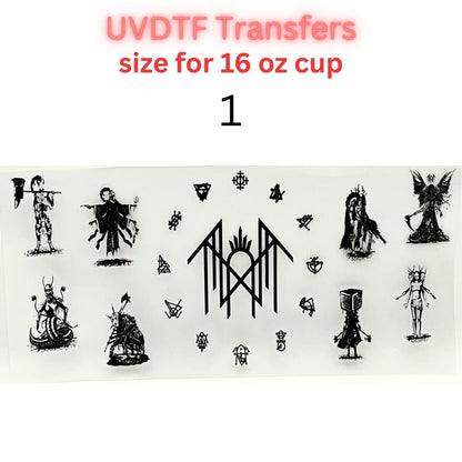 Gothic UVDTF Cup Wrap | Dark Fantasy Glass Cup Decal | Alternative Aesthetic Tumbler Wrap | 16oz Libbey Transfer