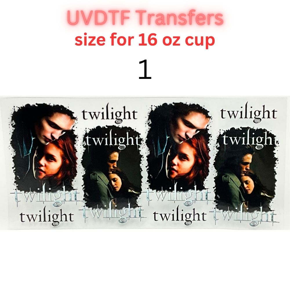 Romantic Movie Aesthetic UVDTF Wrap | Vintage Love Story Tumbler Decal | Dark Romance & Retro Film Inspired | 16oz Glass Cup Transfer