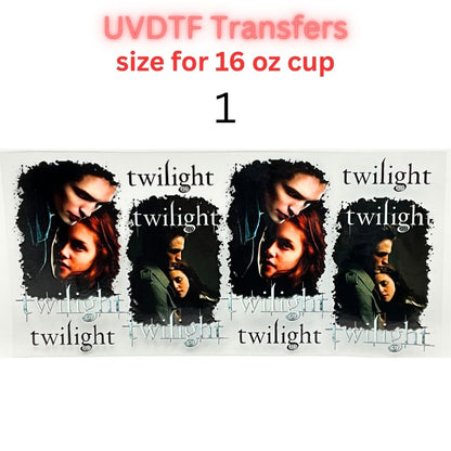 Romantic Movie Aesthetic UVDTF Wrap | Vintage Love Story Tumbler Decal | Dark Romance & Retro Film Inspired | 16oz Glass Cup Transfer