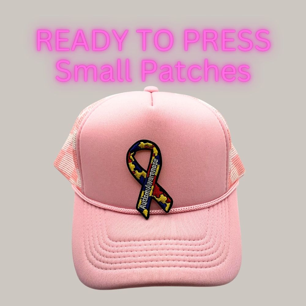 Ready to Press Autism Awareness Patches – Small Puzzle & Inspirational Heat Press Patches for Hats, Shirts & Accessories