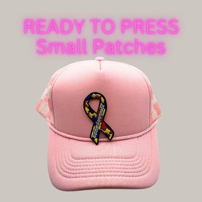 Ready to Press Autism Awareness Patches – Small Puzzle & Inspirational Heat Press Patches for Hats, Shirts & Accessories
