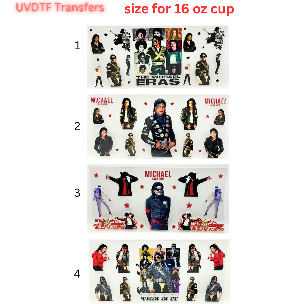 Music Era Inspired UV DTF Cup Wrap | Retro Pop Legend Inspired | 16 oz Libbey Glass Wrap | UV DTF Transfer