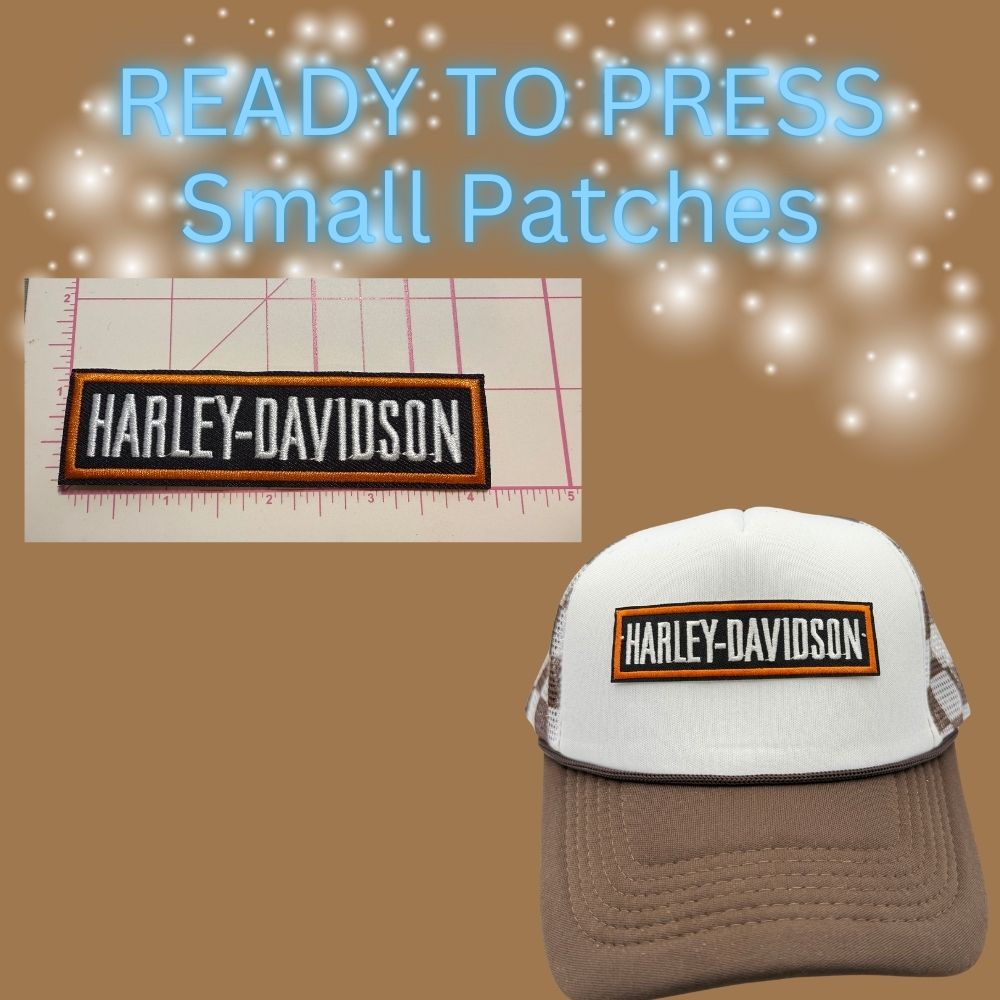 Ready to Press Small Motorcycle Logo Patches for Trucker Hats – Assorted Wing & Shield Designs