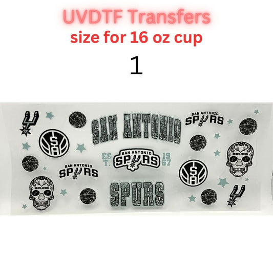 Pro Basketball City Team Inspired Wraps | UVDTF 16oz Glass Can Transfer | Pro Hoops Fan Cup Decals | Game Day Tumbler Wrap