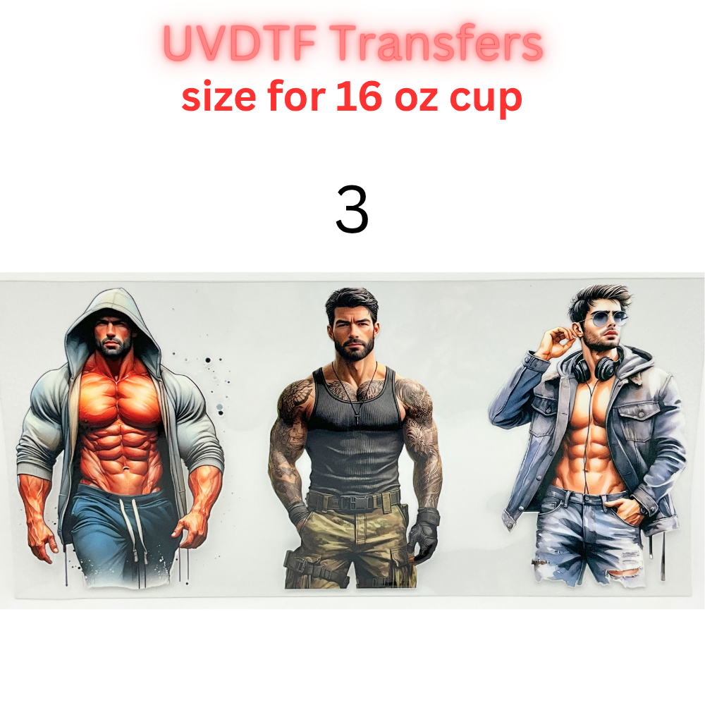 Tattooed Cowboy UV DTF Cup Wrap | Western Floral Glass Can Decal | 16 oz Cup Transfer | Waterproof Permanent Sticker