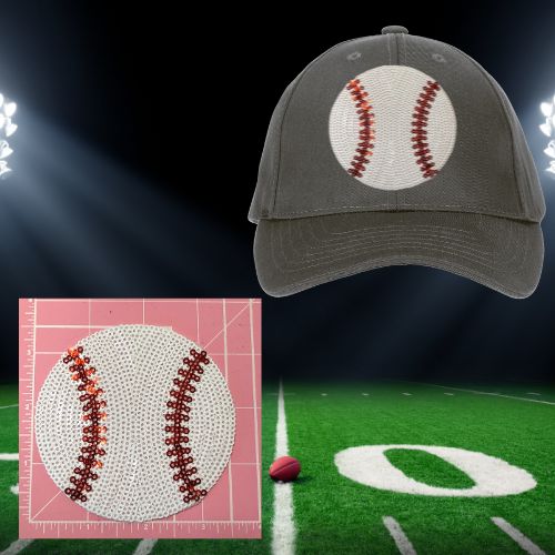 Game Day Sequin Sports Patches – Ready to Press Small Football & Baseball Iron-On Appliqués