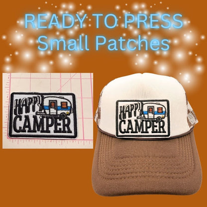 ⛺✨ Ready-to-Press Small Embroidered Patches – Camping & Outdoors Collection