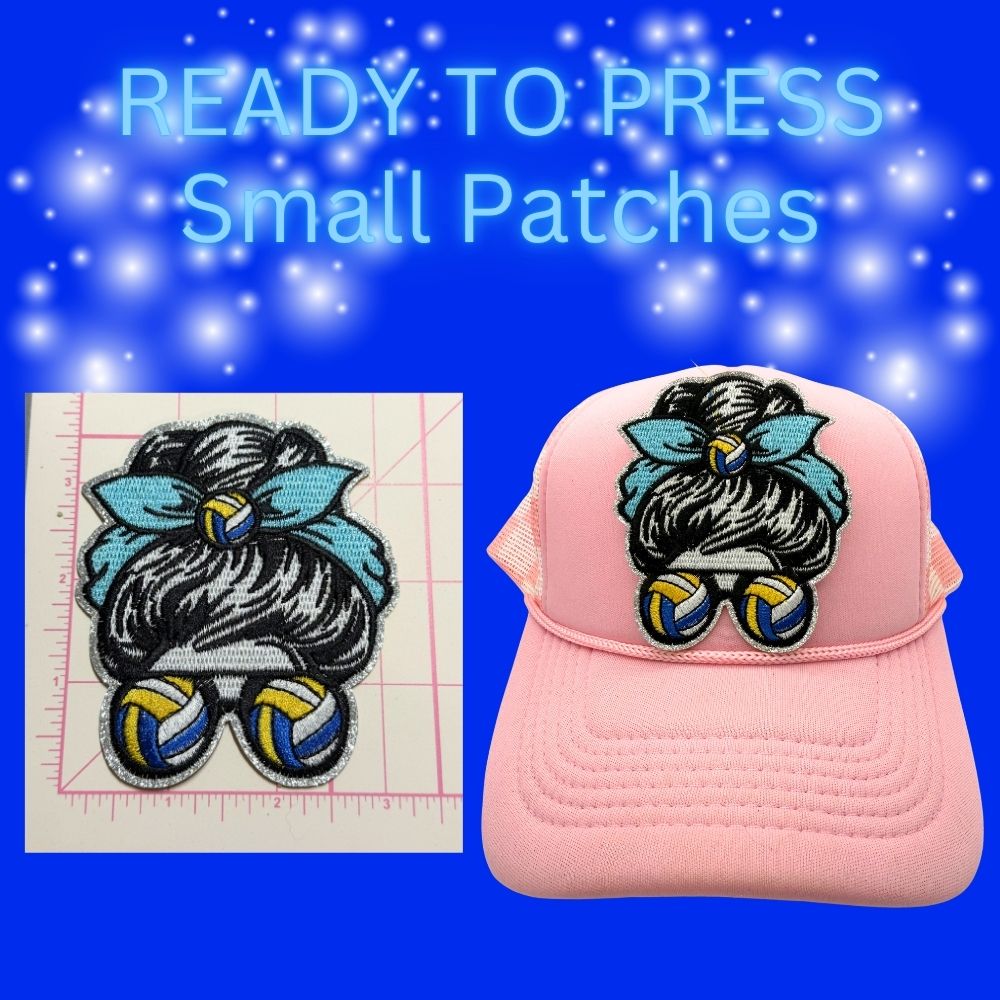 🏐✨ Ready to Press Small Patches – Volleyball Embroidered Designs