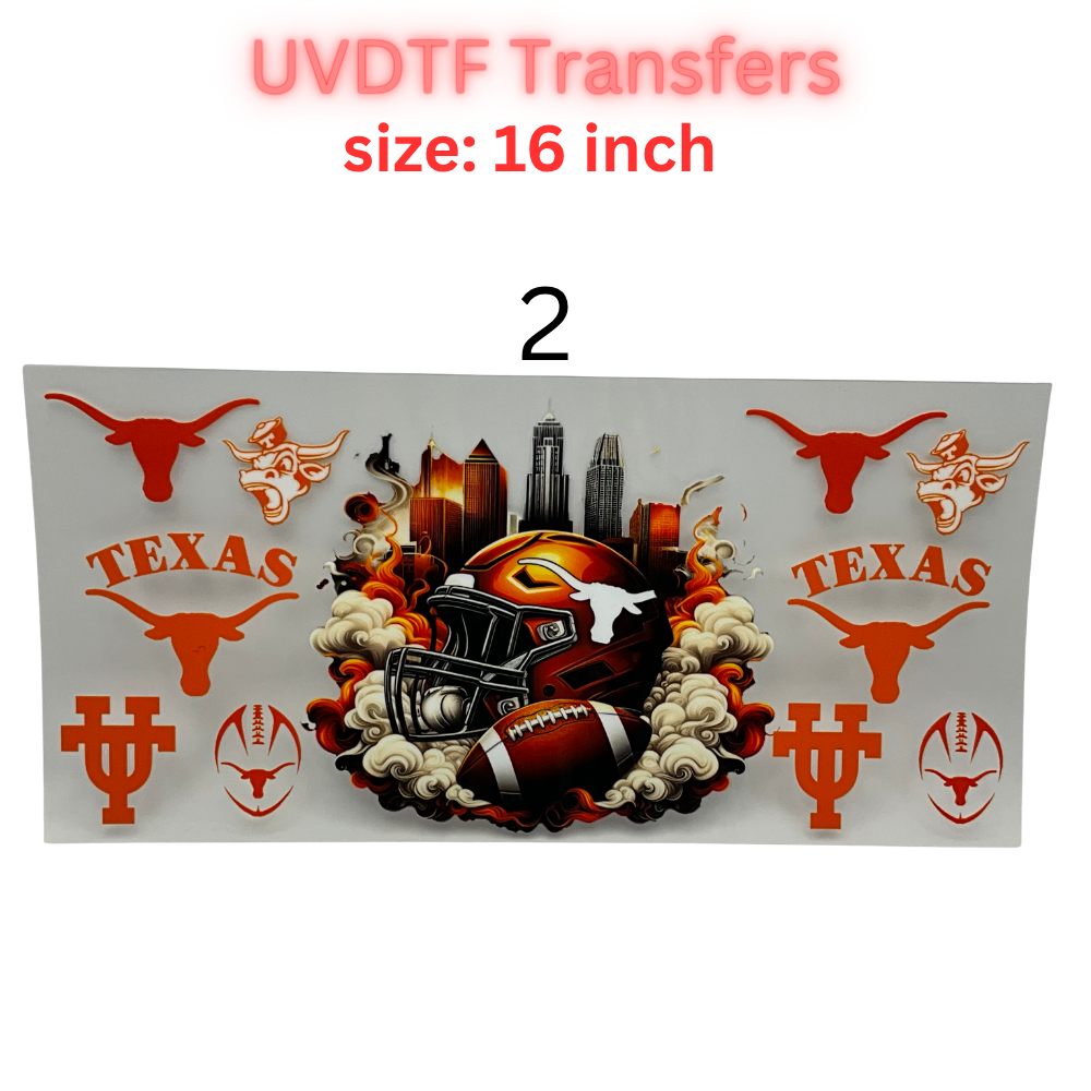 Game Day Football Helmet UV DTF Transfer Sheet – 16 Inch | College Color Inspired Designs