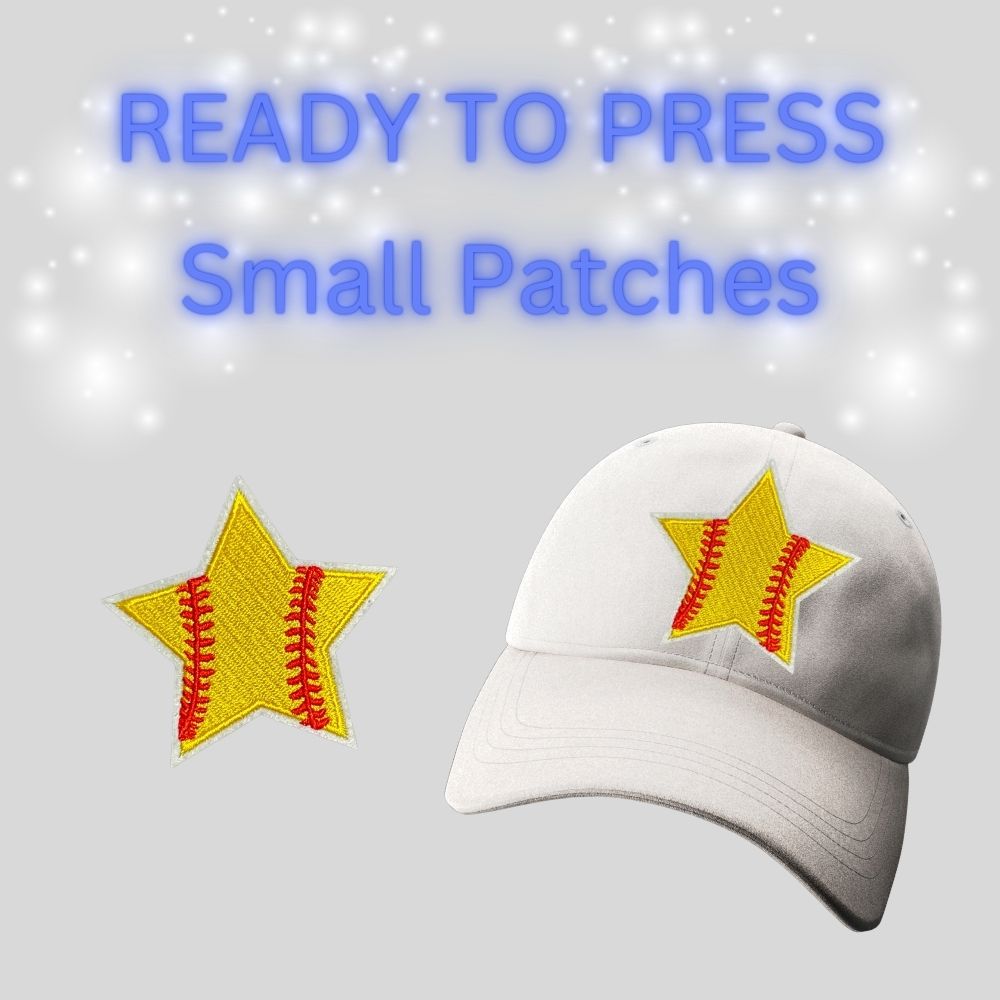 READY TO PRESS Small Sports Patches | Embroidered Hat & Apparel Iron-On Patches