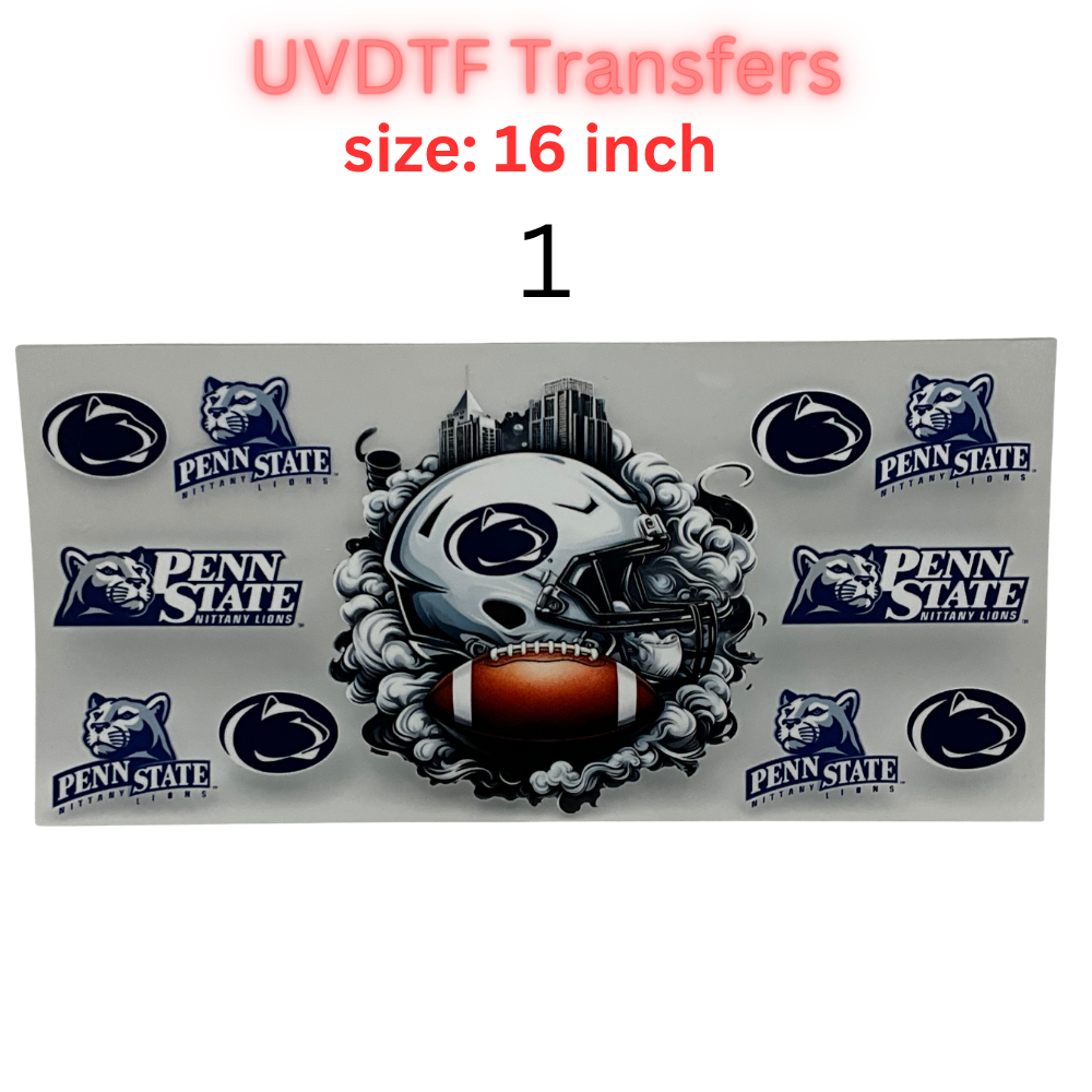Football Helmet UV DTF Transfer Sheet – 16 Inch | College Color Inspired Game Day Wraps