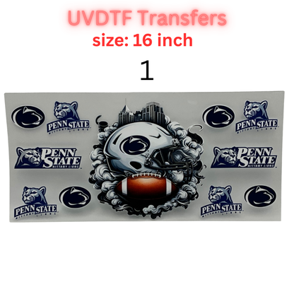 Football Helmet UV DTF Transfer Sheet – 16 Inch | College Color Inspired Game Day Wraps
