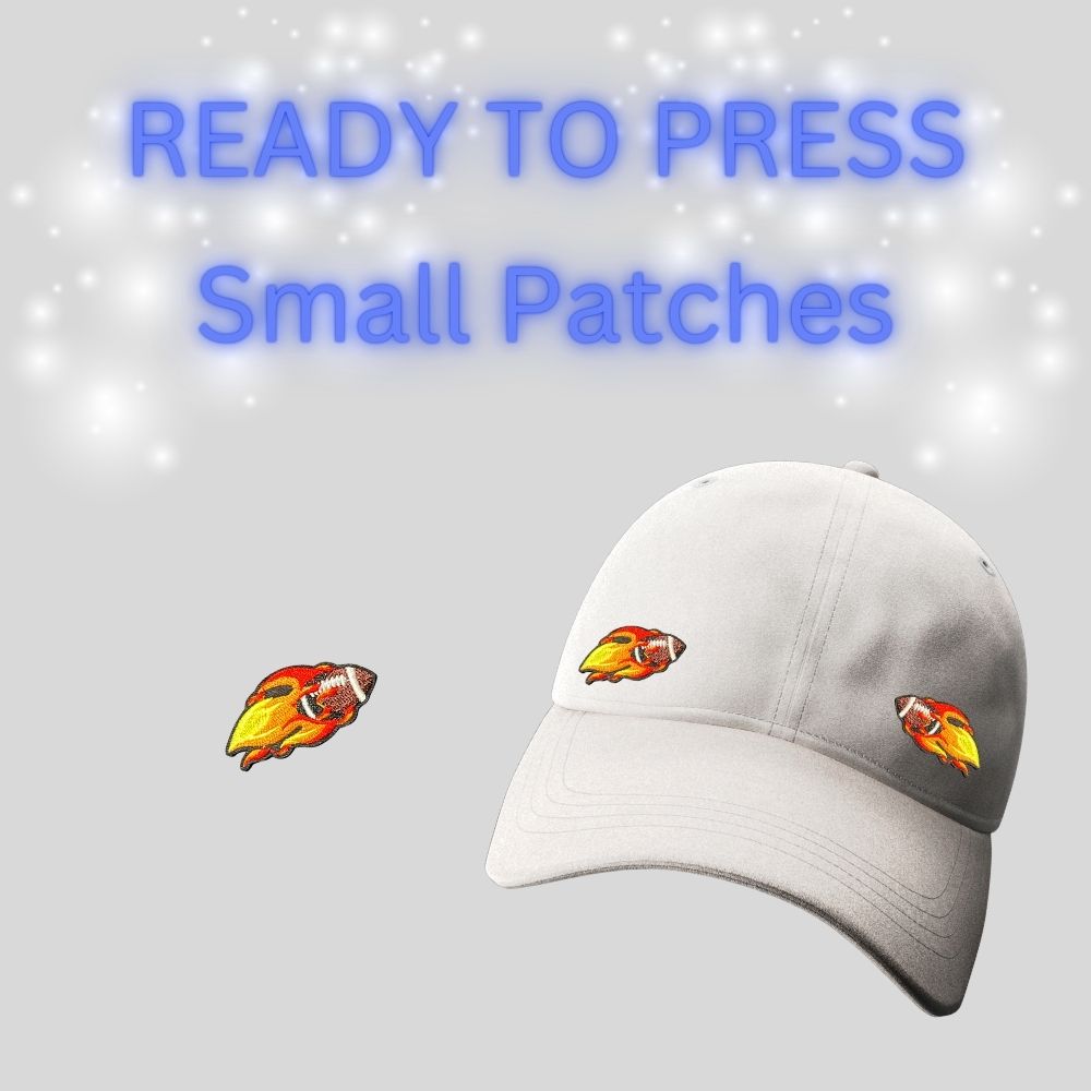 READY TO PRESS Small Sports Patches | Embroidered Iron-On Hat & Apparel Patches