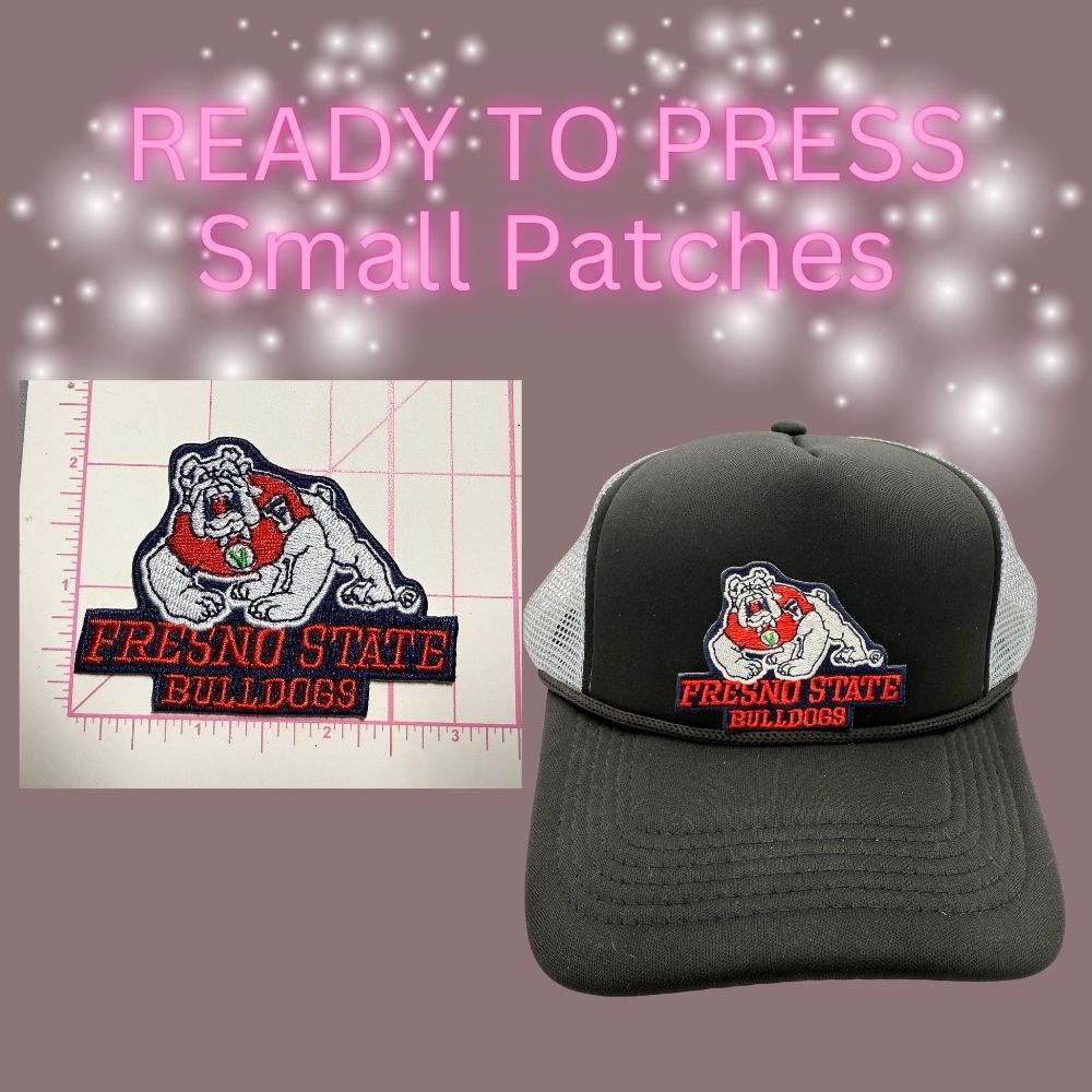 🏈 Ready to Press Small Patches – College Team Inspired Embroidered Designs