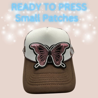 Ready to Press Sequin Butterfly Patches | Small Embroidered Butterfly Heat Transfer Patches for Hats & Apparel