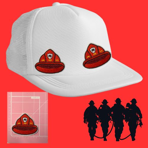 Firefighter Patches – Ready to Press Small Iron-On Embroidery Appliques (Fire Truck, Helmet, Flames & More)
