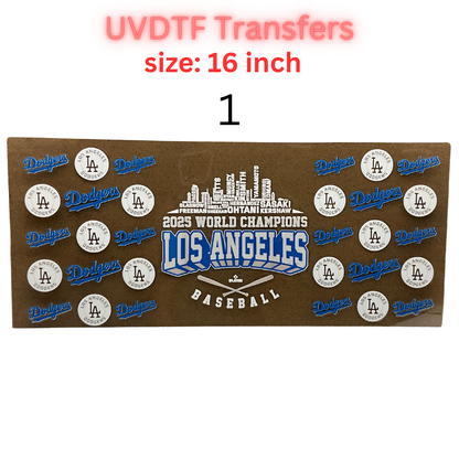 Baseball Championship UV DTF Transfer Sheet – 16 Inch | Blue & Gold Game Day Inspired Wraps