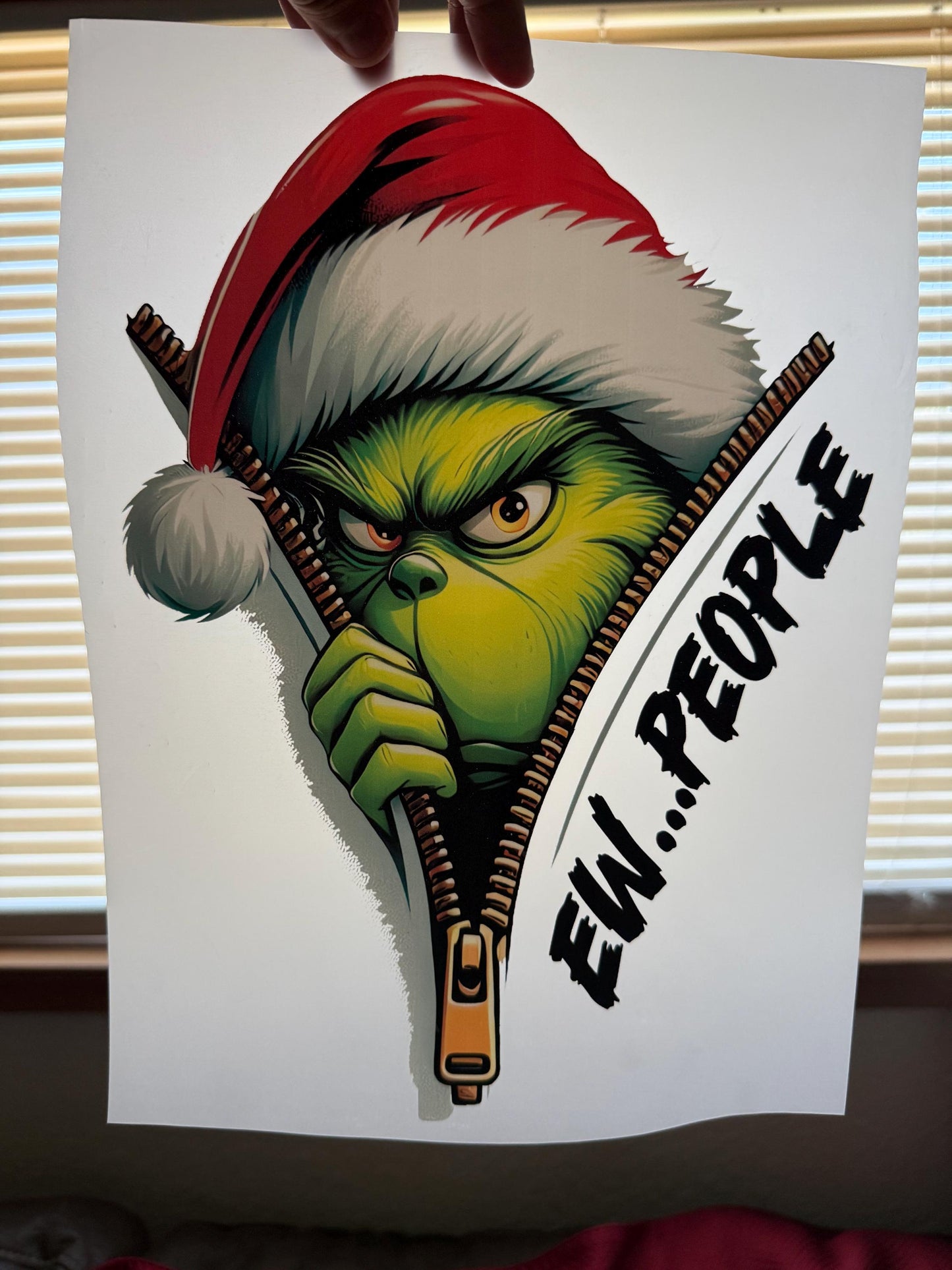 Grinchy EW People!! Christmas DTF Transfer – Ready to Press Heat Transfer for Shirts, Hoodies & Totes