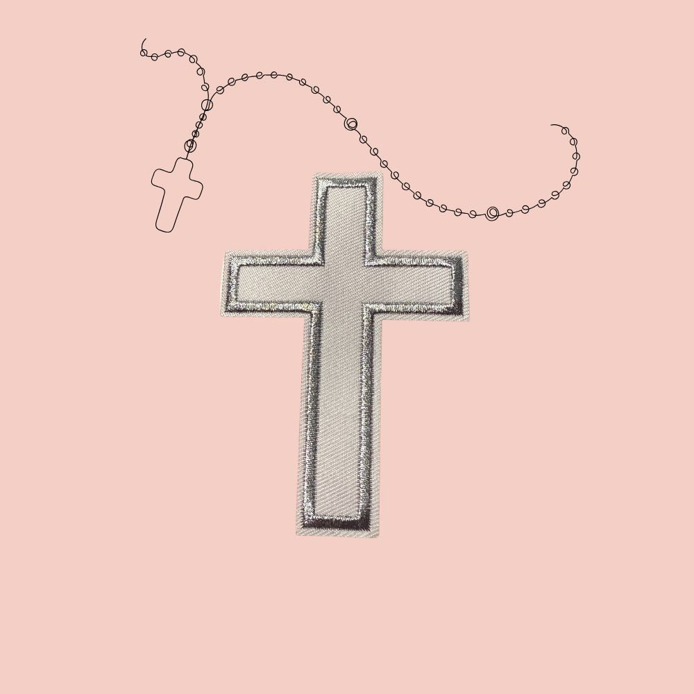 ✝️ Cross Embroidered Patches – Ready to Press Small Iron-On Appliqués | Christian Faith Hat, Jacket & Clothing Patch